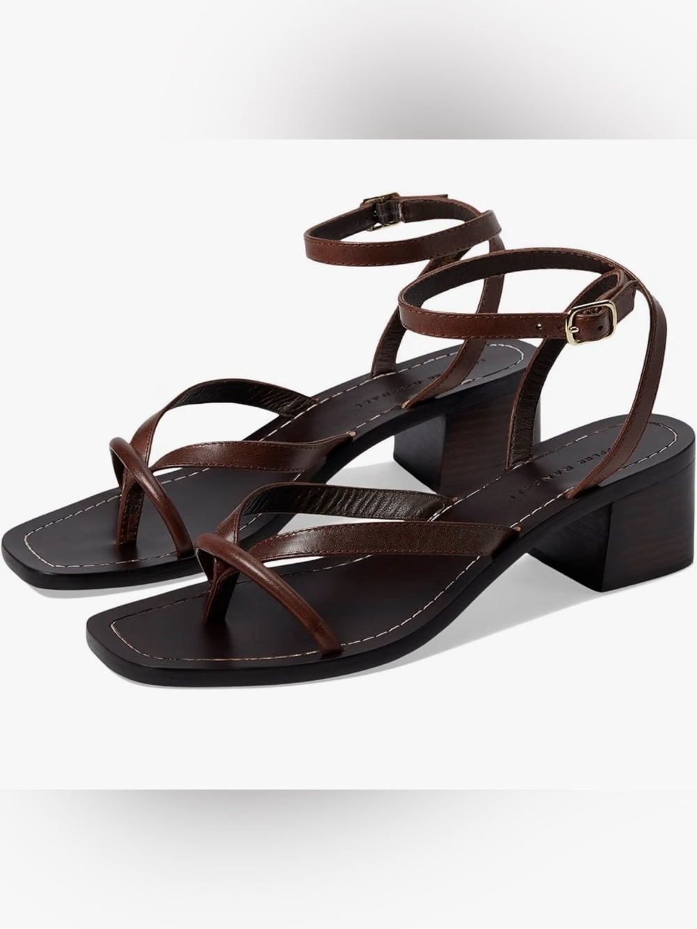 Loeffler Randall Eloise Brown Strappy Mid-Heel Sandals